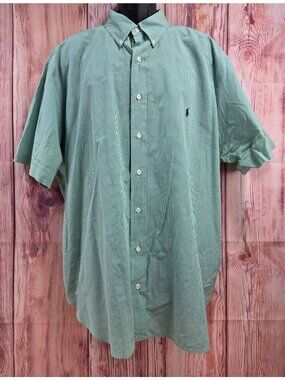 Ralph Lauren Classic Green Check Short Sleeve Shirt 2XB Big
